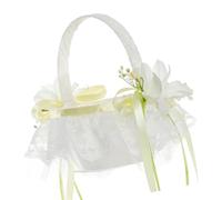 Elgant Wedding Ceremony Flower Basket Girls With Lace Wrapped Easy To Hold Handle For Bride Wedding Aisle Decors