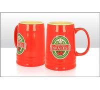 Elgate Cheers from Wales Cymru Red Ceramic Stein Tanker Beer Mug Rugby Souvenir Gift Welsh