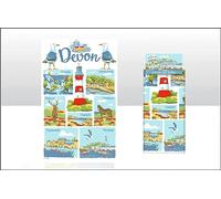 Elgate Devon Landmarks Tea Towel Gift Souvenir 100% Cotton Novelty