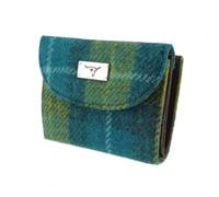 Elgate Harris Tweed 'Jura' Purse in Sea Blue and Green Check