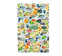 Elgate Ireland Icon Tea Towel Funny Irish Novalty Souvenir Gift 100% Cotton