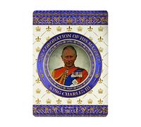 Elgate King Charles III Coronation Foil Stamped Magnet Commemorative Memorabilia Souvenirs Gift Home Deco (By LILAJ),8.5X6 cm