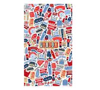 Elgate London Doodles Icon Tea Towel Funny Novelty Souvenir Gift 100% Cotton