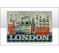 Elgate London Metallic Fridge Magnet, Souvenir Montage - Famous Scenes - 9327 (7x6cm, 0.03kg)