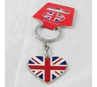 Elgate Products Funky British Flag Heart Shaped Union Jack Glitter Souvenir Keyring