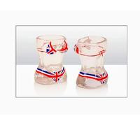 Elgate Set of 4 Union Jack Flag Bikini Shot Tequila Glasses-British, UK, England