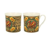 Elgate Wales Cymru Dragon Regal Coffee Mug Ceramic Stoneware Tea Mugs Latte Cappuccino Hot Chocolate Cups Colourful Mug Set with Handle Birthday Gift for Men Women