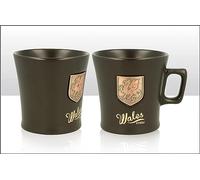 Elgate Wales Cymru Metal Shield Ceramic Black Mug Gift Souvenir Cup Tea Coffee Welsh