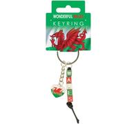 Elgate Wales Dice with Heart Charm Metal Keyring | Lucky Dice & Heart-Shaped Charm | Symbolic Welsh Souvenir | Durable Metal Keychain for Daily Use or Gifting