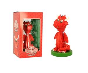 Elgate Wales Dragon Red Bobble Head Figure | Toy Home Office Decor Figurine Ornaments | Executive Desk Toys | Lovely Table Centerpiece & Living Room Accessories | Gifts for Adults, Kids, Women & Men