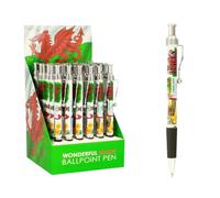 Elgate Wales Flag with Wavy Clip Ballpoint Pen | Smooth Writing National Pen with Red Dragon Clip | Ideal for Office, School, Journaling, Gifts & Souvenirs