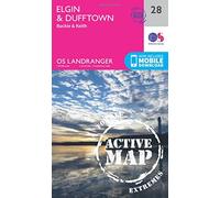 Landranger Active 28 Elgin, Dufftown, Buckie & Keith Map With Digital Version - Pink, Pink One Size