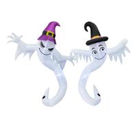 ELGLIM Halloween Inflatables Ghost 6FT Double Ghosts Around Column Inflatable Decorations with Build-in 4 LED Lights Blow Up Yard Decor for Party Garden Lawn