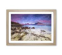 Elgol Village in The Isle of Skye in Abstract Framed Print | A2 Oak Framed Wall Art | Ready to Hang | Abstract Fantasy Picture | Living Room Bedroom Lounge Office