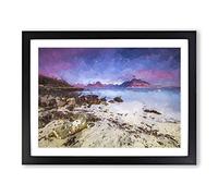 Elgol Village In The Isle Of Skye In Abstract Modern Art Framed Print | A3 Black Framed Wall Art | Ready to Hang | Abstract Fantasy Picture | Living Room Bedroom Lounge Office