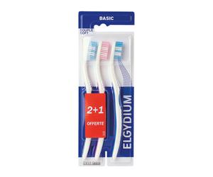 Elgydium Basic Soft Toothbrush Pack of 2 + 1 Offered