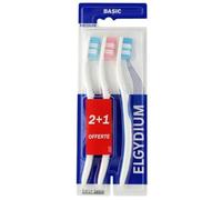 Elgydium - basic, toothbrush trio, medium pack of 3