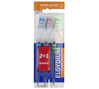 Elgydium Inter-Active Soft Toothbrush 2 Toothbrushes + 1 Free