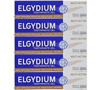 Elgydium Multi-Actions Gel Toothpaste Fresh Breath & Gum Care 75ml (Set Of 5)