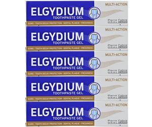 Elgydium Multi-Actions Gel Toothpaste Fresh Breath & Gum Care 75ml (Set Of 5)
