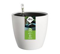 elho All-in-1 Brussel Round 18 + Swi 17 - Plant Pots Indoor - 100% Recycled Plastic - Ø 18 cm - White/White