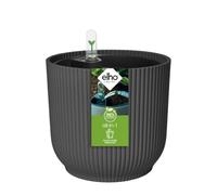 elho All-in-1 Vibes Round 25 + Swi 24-100% Recycled Plastic - Plant Pots Indoor - Ø 25 cm - Black/Anthracite