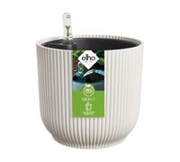elho All-in-1 Vibes Round 25 + Swi 24-100% Recycled Plastic - Plant Pots Indoor - Ø 25 cm - White/Linen White