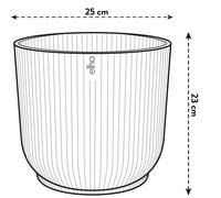 elho All-in-1 Vibes Round 25 + Swi 24-100% Recycled Plastic - Plant Pots Indoor - Ø 25 cm - White/Linen White