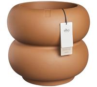 elho Amber Roll Low 43 - Plant Pot for Indoor & Outdoor - 100% Recycled Plastic - Ø 43 x H 40 cm - Brown/Caramel