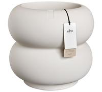 elho amber roll low 43cm flower pot - Linen White | Ø 43 x H 40 cm | Suitable for Indoor & Outdoor Use | 100% Recycled Plastic