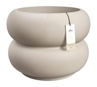 elho Amber Roll Low 60 - Large Plant Pot for Indoor & Outdoor - 100% Recycled Plastic - Ø 59.9 x H 46.1 cm - Beige/Balanced Beige