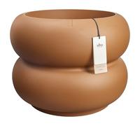 elho Amber Roll Low 60 - Large Plant Pot for Indoor & Outdoor - 100% Recycled Plastic - Ø 59.9 x H 46.1 cm - Brown/Caramel