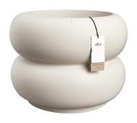 elho Amber Roll Low 60 - Large Plant Pot for Indoor & Outdoor - 100% Recycled Plastic - Ø 59.9 x H 46.1 cm - White/Linen White