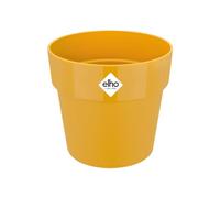 elho B.for Original Round 25 - Flower Pot for Indoor - 100% Recycled Plastic - Ø 24.7 x H 23.2 cm - Yellow/Ochre