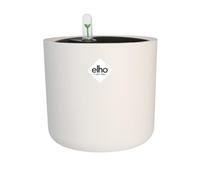 elho B.For Soft Round 22 Flower Pot with Self Watering Insert - White | Ø 22.3 x H 20.4 cm | Water Meter Included | Suitable for Indoor Use | 100% Recycled Plastic