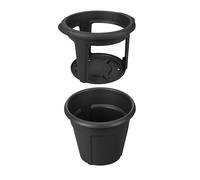 Elho Black Potato Pot 33cm. Built in support tower. Made from recycled material.
