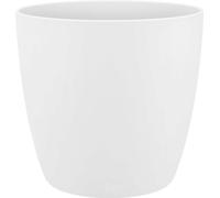 elho Brussels Round 16 - Flower Pot for Indoor - 100% Recycled Plastic - Ø 16.0 x H 14.7 cm - White/White