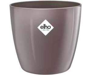 Elho Brussels Diamond Round 14Cm Plastic Plant Pot In Oyster Pearl