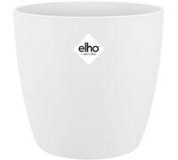 Elho Brussels Round 14 - Flower Pot For Indoor - 100% Recycled Plastic - 13.5 X H 12.6 Cm - White