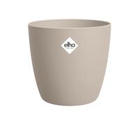 elho brussels round 20cm flower pot - Mushroom Beige | Ø 20 x H 18.7 cm | Suitable for Indoor Use | 100% Recycled Plastic