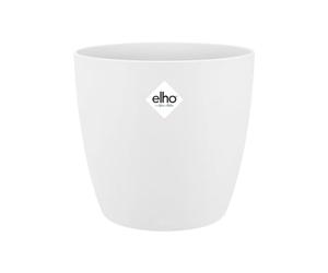 elho Brussels Round 22 - Flower Pot for Indoor - 100% Recycled Plastic - Ø 22.3 x H 20.6 cm - White/White