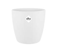 elho Brussels Round 22 - Flower Pot for Indoor - 100% Recycled Plastic - Ø 22.3 x H 20.6 cm - White/White
