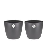 elho Brussels Round 25 | Set of 2 Flower Pots - Anthracite