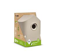 Elho Cosy Bird House 18cm - Bird Box for Garden - Suitable for more than 11 Species - 100% Recycled Plastic - L17.6 x W18 x H23 cm - Beige/Mushroom Beige