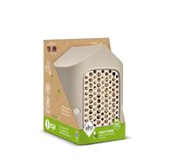 Elho Cosy Insect Hotel 18cm - Insects and Bees Shelter - 100% Recycled Plastic - L17.6 x W18 x H23 cm - Beige/Mushroom Beige