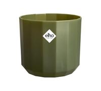 elho Facet Round 14cm - Small Indoor Plant Pot - 100% Recycled Plastic - Ø 14.1 x H 12.7 cm - Green/Forest Green