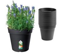 elho Green Basics Grow Pot 17cm | Set of 20 Flower Pots - Living Black