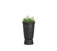 Elho Green Basics Rainbarrel Plus 110LTR - Rainbarrel for Grow your own - Ø 58.4 x H 80.4 cm - Black/Living Black