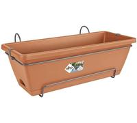 Elho 50cm Balcony Railing Trough Planter Mild Terra Recycled Plastic Flower Pot