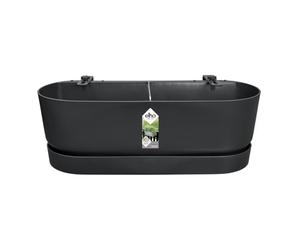 elho Greenville Easy Balcony 52 - Planter for Balcony - 100% Recycled Plastic - Ø 52.0 x H 19.4 cm - Black/Living Black